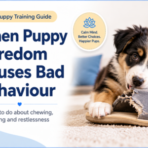 Bored puppy chewing a slipper indoors